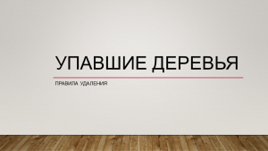 Правила удаления упавших деревьев